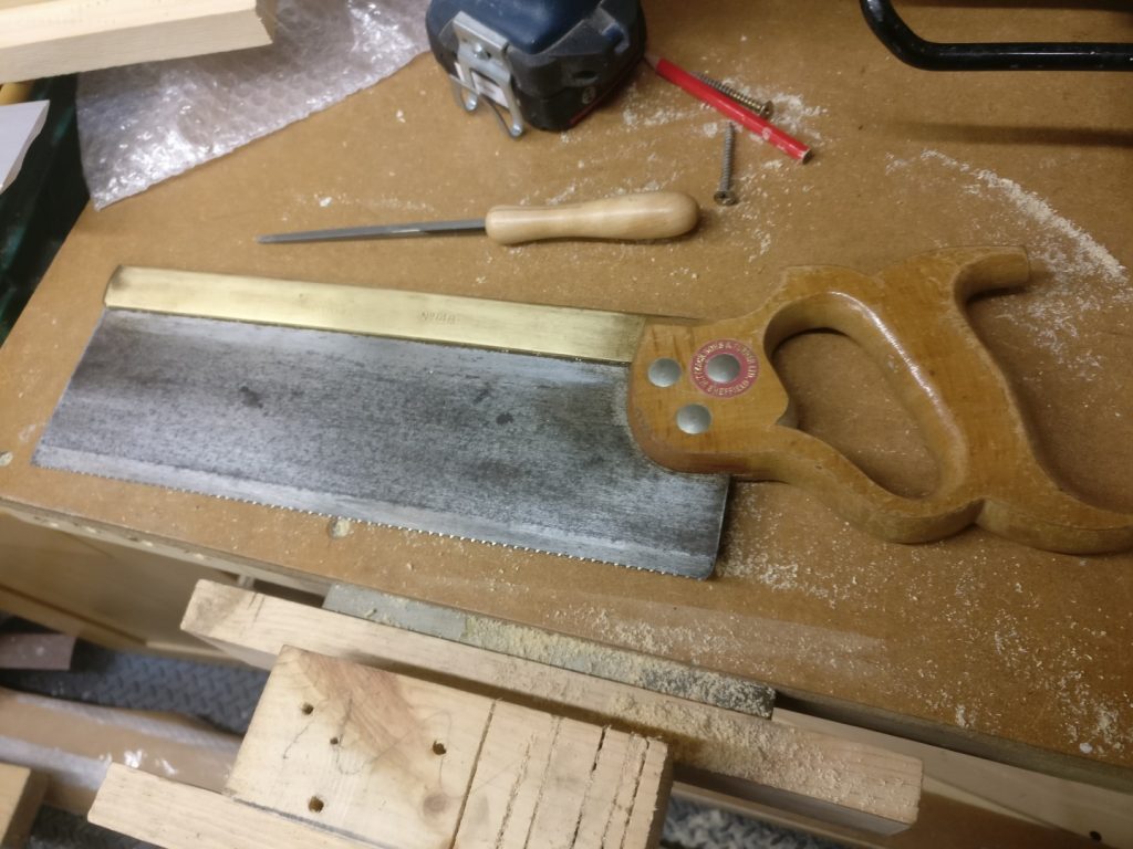 An old Tyzack Turner tenon saw that has been somewhat restored