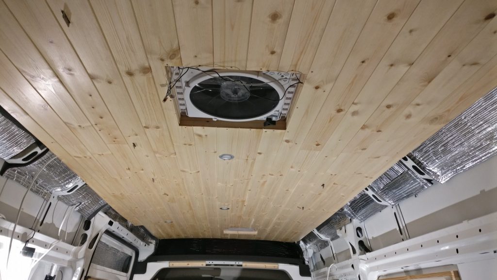 The ceiling after most of the boarding is complete